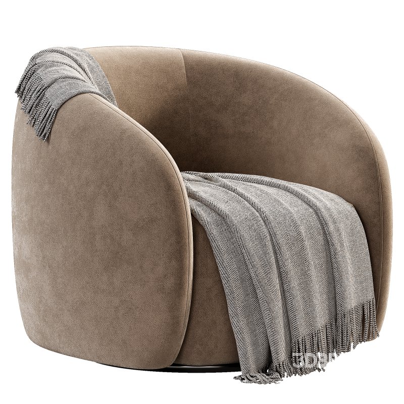 Alessa Swivel Armchair Luna Cloud White Image 5