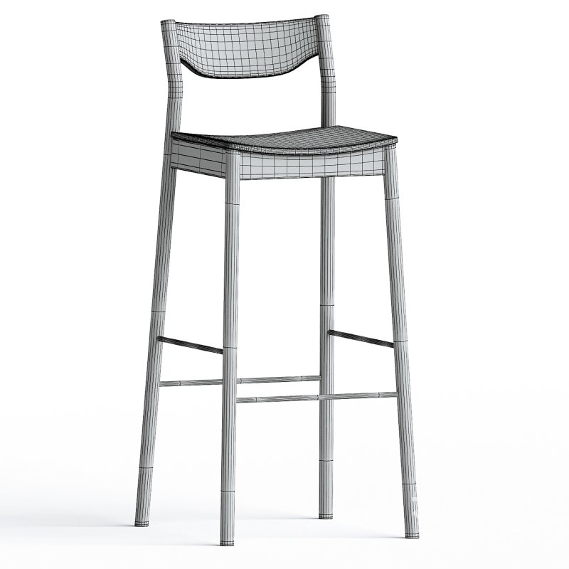 Tangerine Stool with Back Image 3