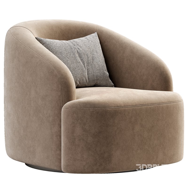 Boucle Upholstered Swivel Armchair Image 3