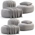 Pouf Ovale Design Scandinave En Tissu Boucle BILY - Thumbnail 7