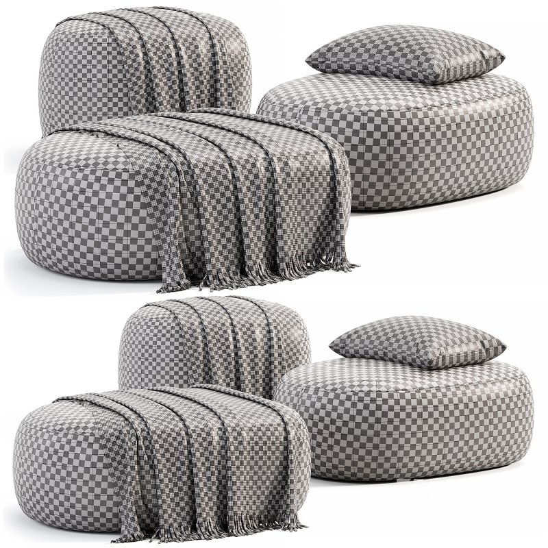 Pouf Ovale Design Scandinave En Tissu Boucle BILY Image 7