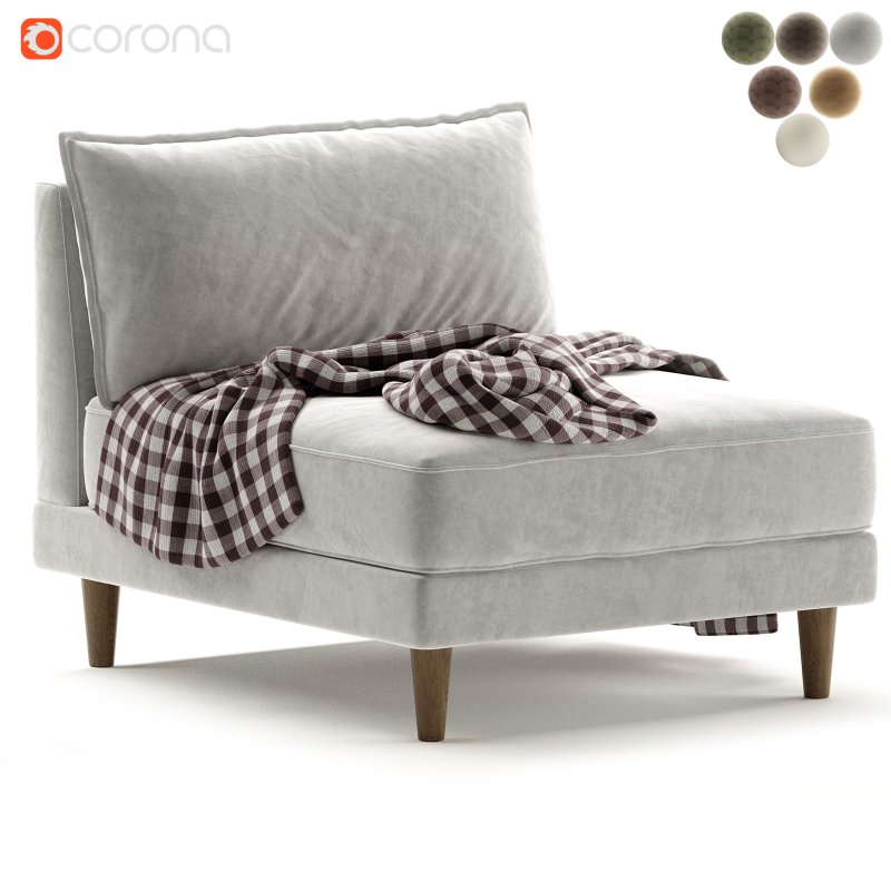 Rio Modular Armless Sofa Chair Image 4