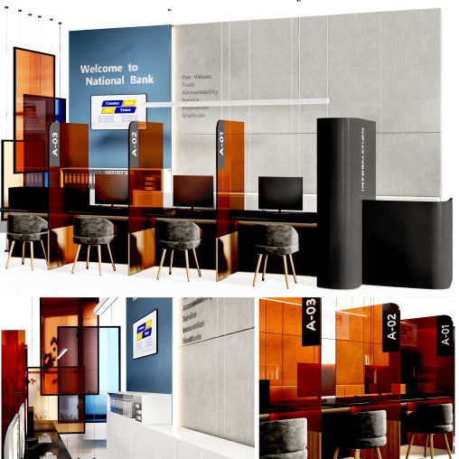 Bank Reception counter Customer Service