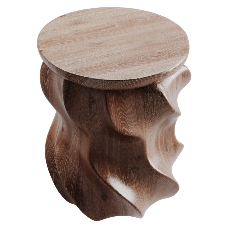 Wood Stool Image 1
