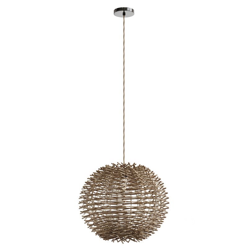 Bird Nest Rattan Lampshade Pendant Light Image 2