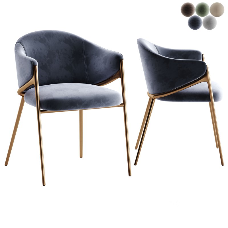 Chair Gwen Khaki Velvet Fire Retardant Image 3