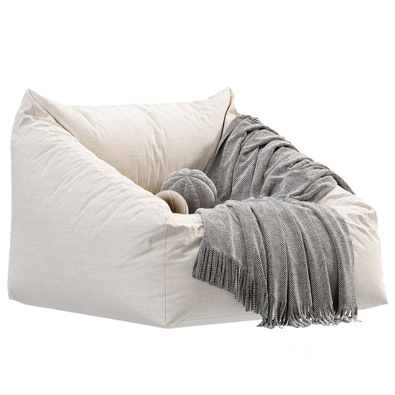 Cooper Faux Sheepskin Bean Bag Chair Image 3