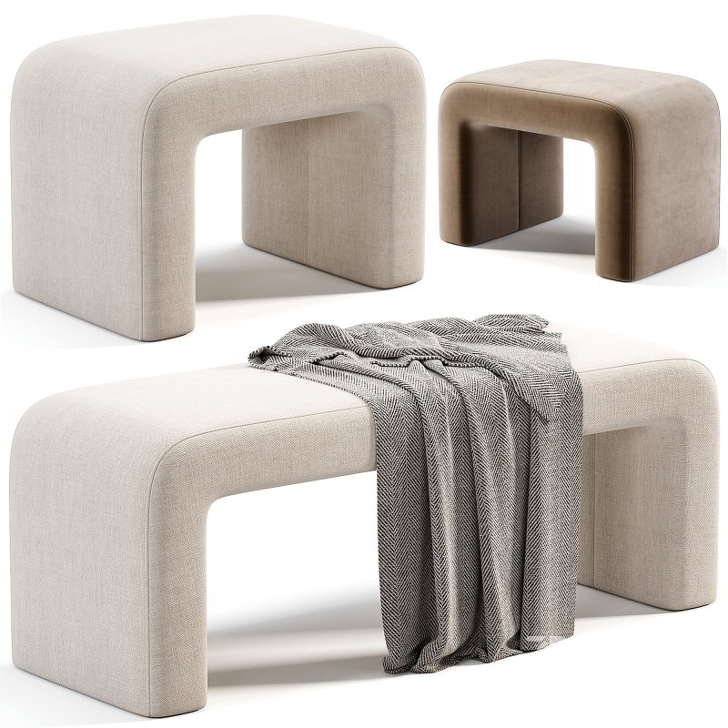 Rint Boucle White Pouf Image 1