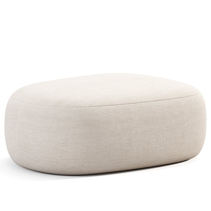 Pouf Ovale Design Scandinave En Tissu Boucle BILY Image 4