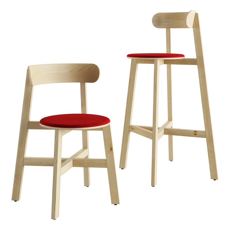 Roda Chair and Bar Stool by Branca Lisboa Image 2