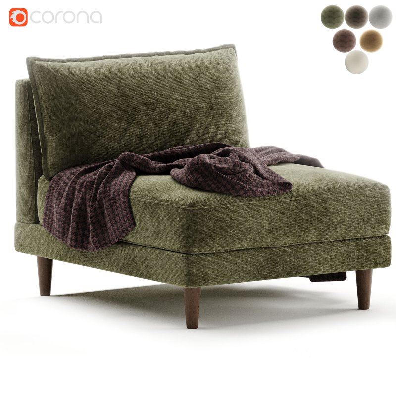 Rio Modular Armless Sofa Chair Image 2