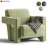 Brompton Sculptural Armchair Lichen Velvet - Thumbnail 1
