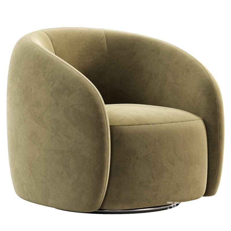 Alessa Swivel Armchair Luna Cloud White Image 4