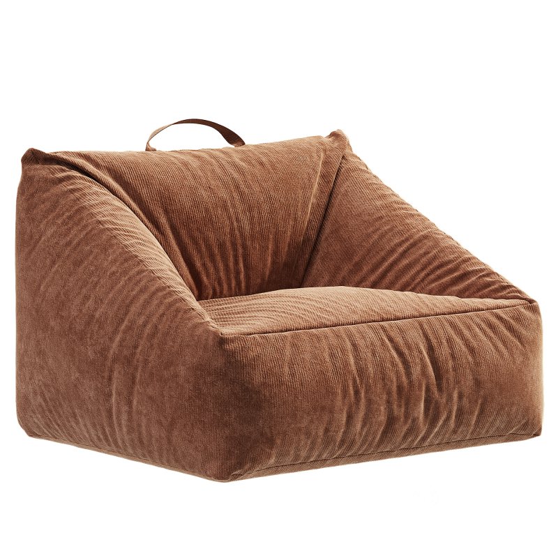 Stone Tan Velvet Corduroy Kids Lounge Chair Image 4