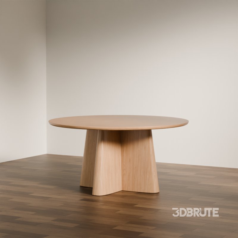 Scandinavian-Inspired Round Wooden Coffee Table Image 1