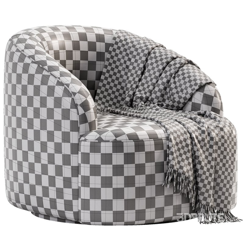 Boucle Upholstered Swivel Armchair Image 6