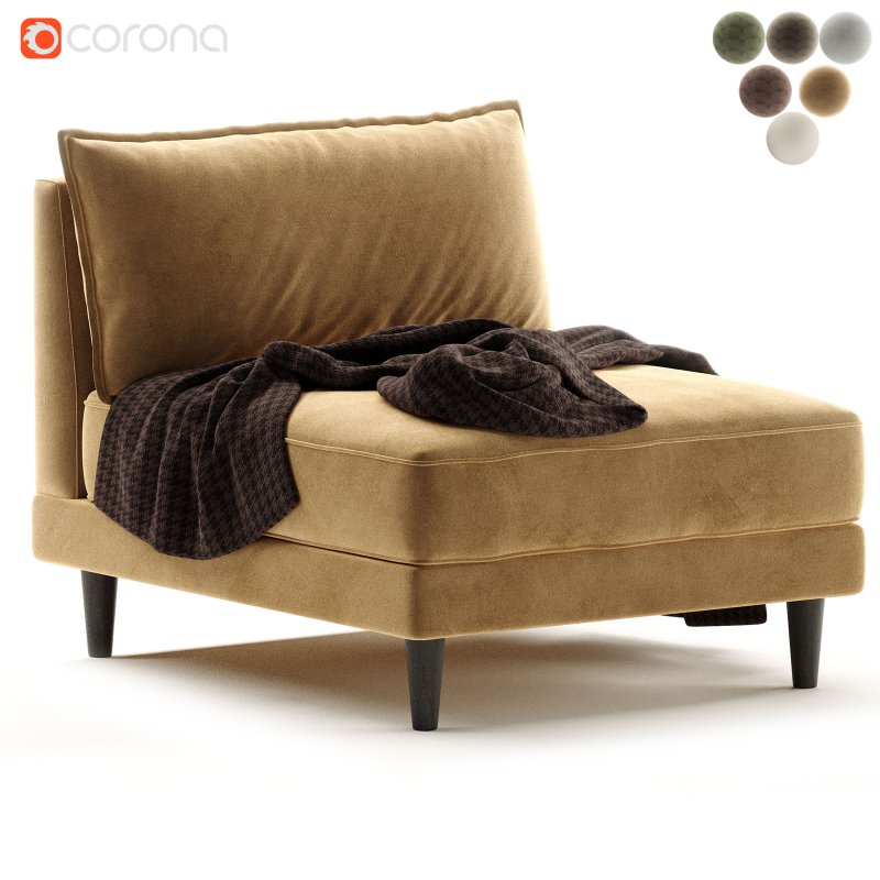 Rio Modular Armless Sofa Chair Image 5