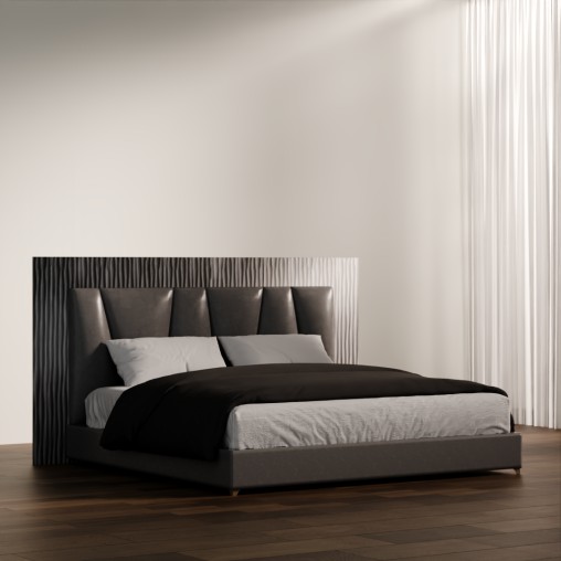 Stylish Modern Bed with Cushions and Headboard