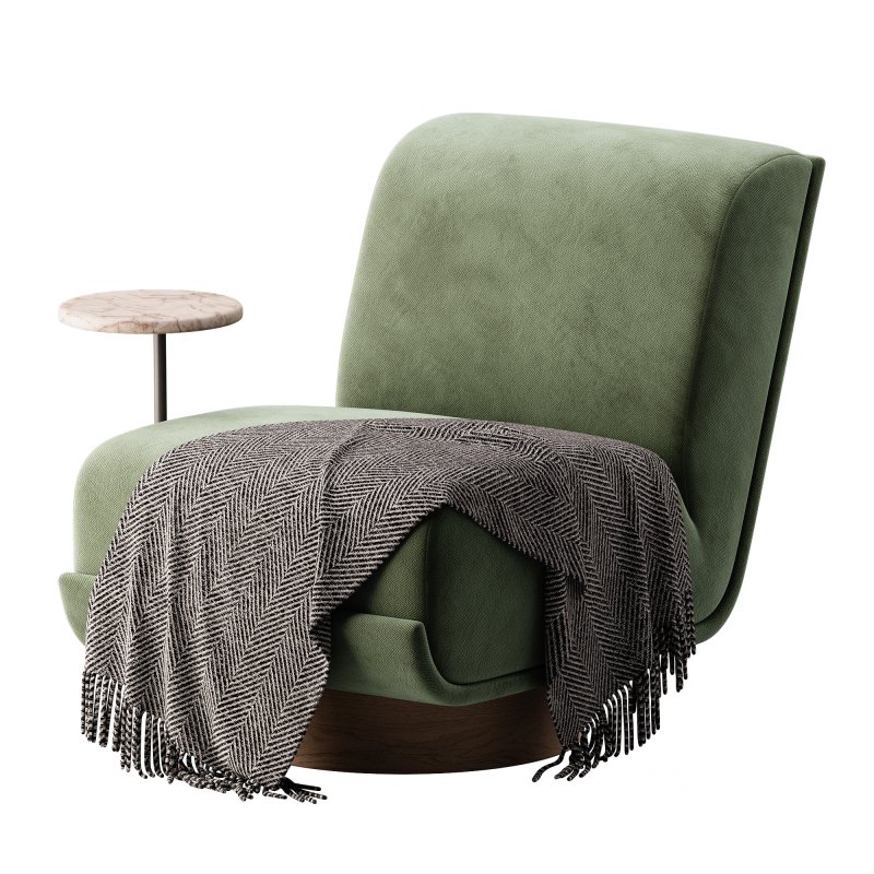 Four Hands Bronwyn Swivel Chair W Side Table Knoll Natural Image 3