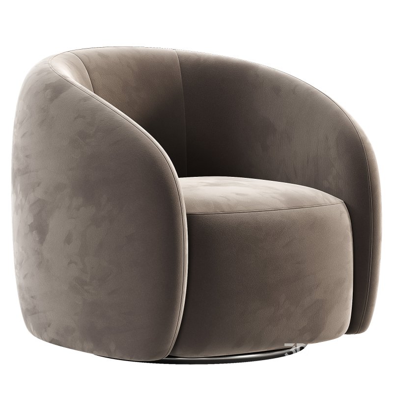 Alessa Swivel Armchair Luna Cloud White Image 3