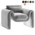 Modway Waverly Performance Velvet Living Room Accent Armchair in Gray-Unique Wavy Design - Thumbnail 3