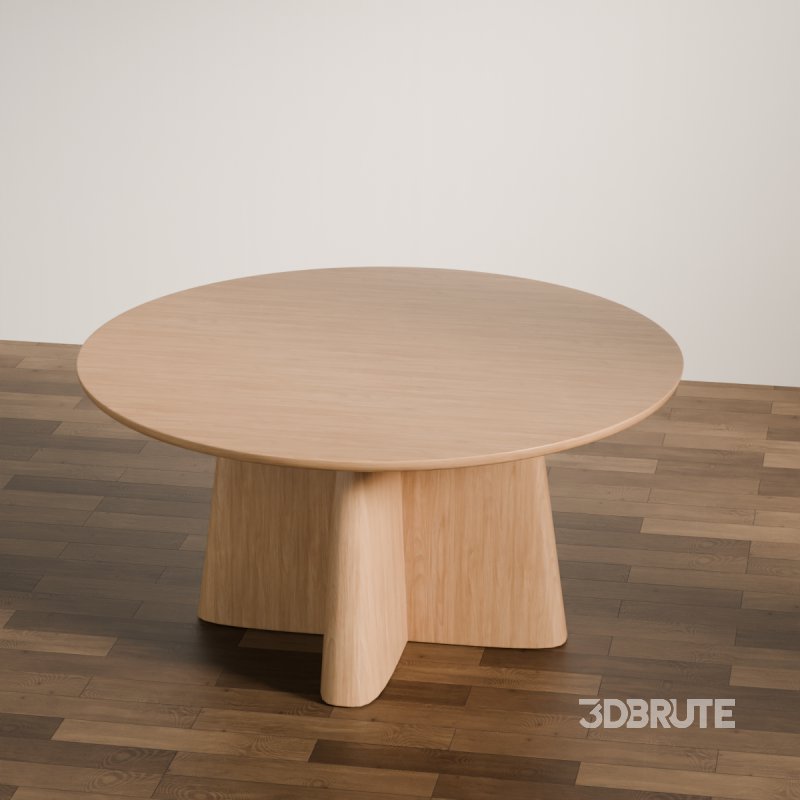 Scandinavian-Inspired Round Wooden Coffee Table Image 5