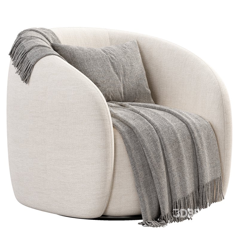 Alessa Swivel Armchair Luna Cloud White Image 1