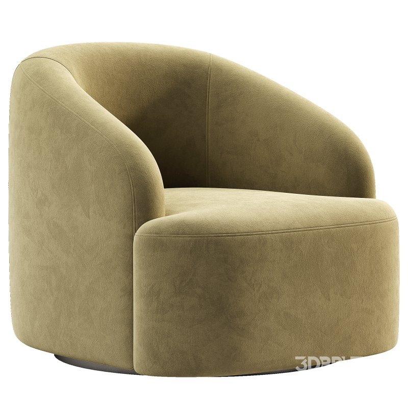 Boucle Upholstered Swivel Armchair Image 5