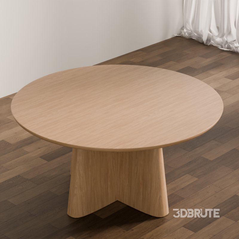 Scandinavian-Inspired Round Wooden Coffee Table Image 2