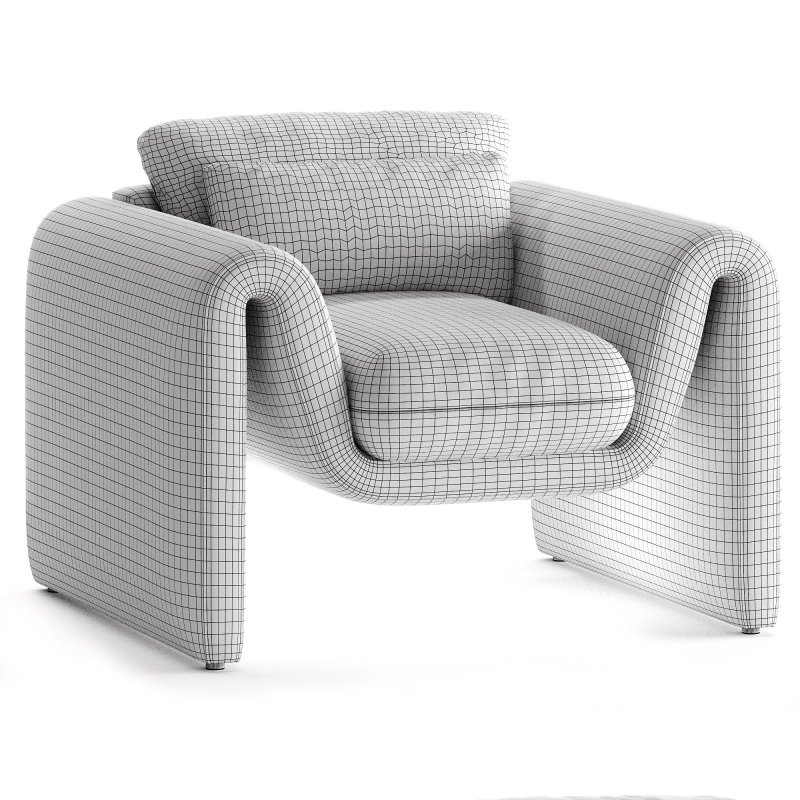 Modway Waverly Performance Velvet Living Room Accent Armchair in Gray-Unique Wavy Design Image 5