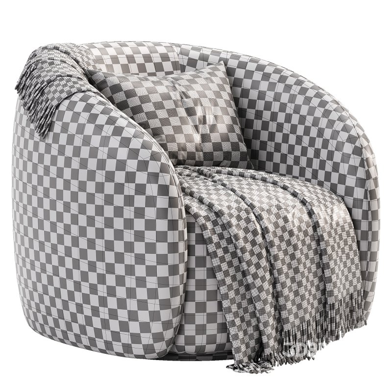 Alessa Swivel Armchair Luna Cloud White Image 7