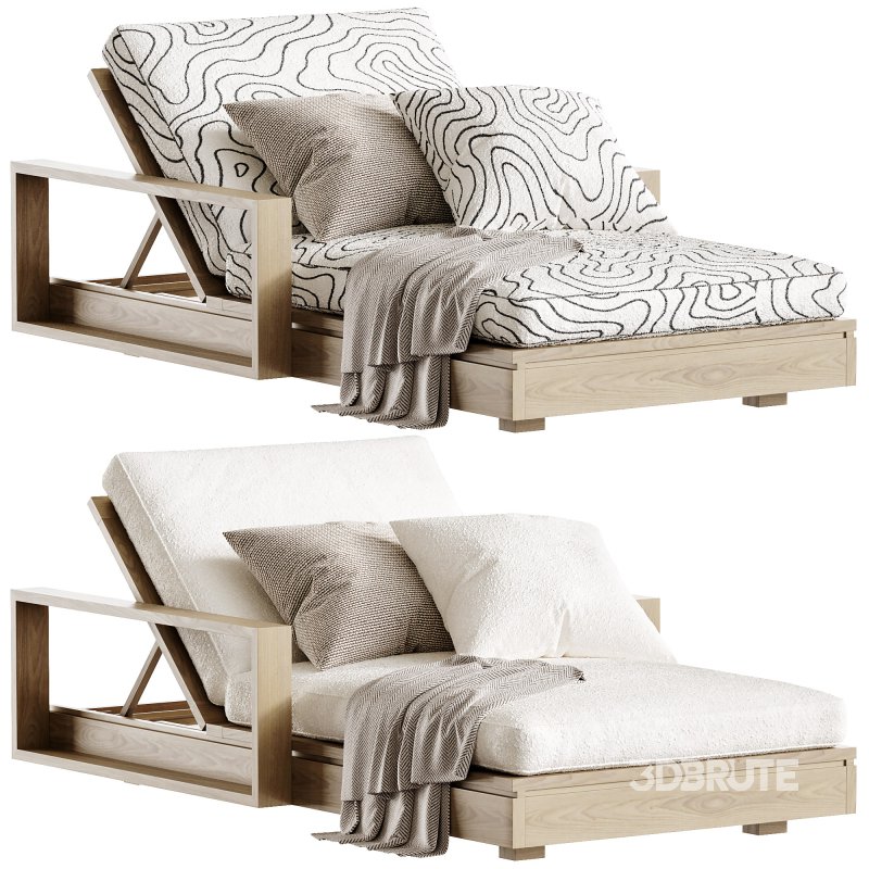 Avila Outdoor Double Sunlounger With Arms Image 2