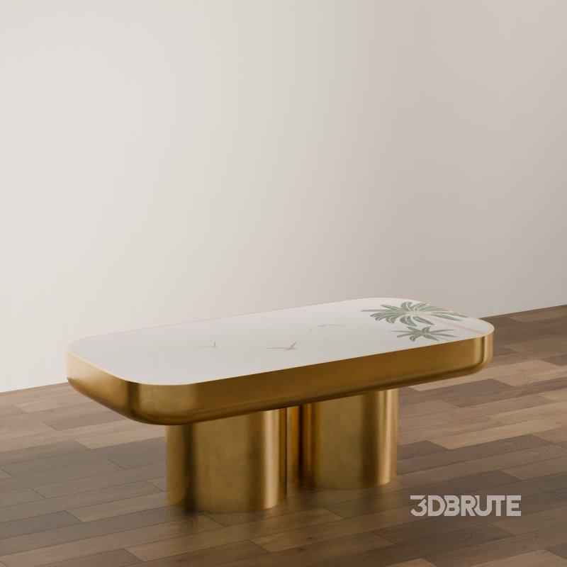 Modern Console Table Set with Golden Accents Image 2