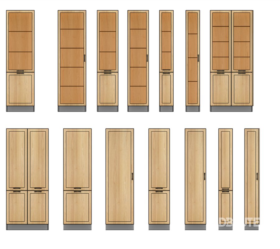 High-Quality Kitchen Cabinet 3D Model – Wood Design Fronts Image 5