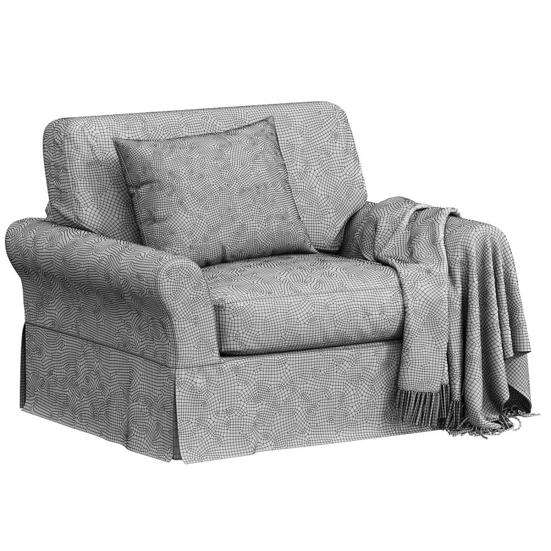 PB Comfort Roll Arm Slipcovered Chair-And-A-Half Image 2