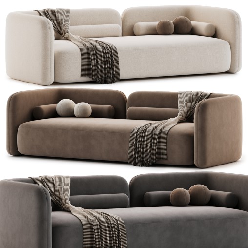 Scandinavian style velvet sofa