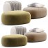 Pouf Ovale Design Scandinave En Tissu Boucle BILY - Thumbnail 1