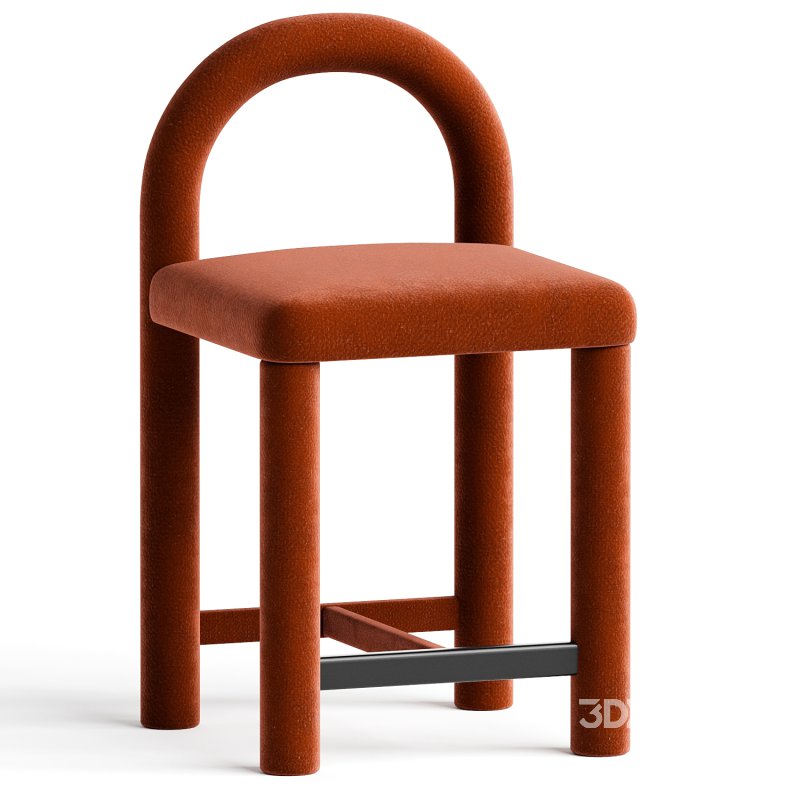 Temi Counter Chair, Minimalist Teja Velvet Counter Chair Image 1
