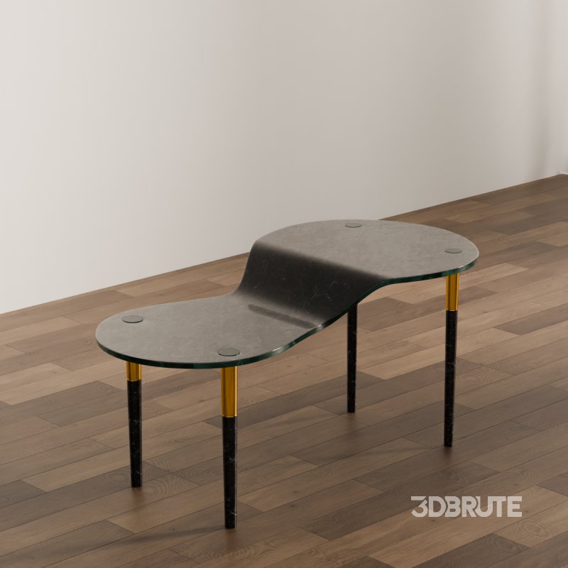 Contemporary Wavy Glass Coffee Table Image 3