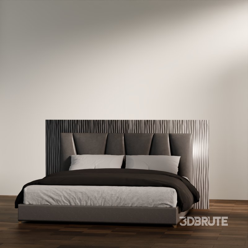 Stylish Modern Bed with Cushions and Headboard Image 5