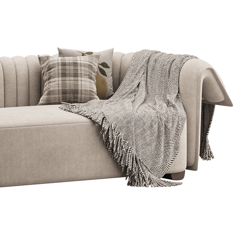 Curved Sofa Microfiber Leather Image 6