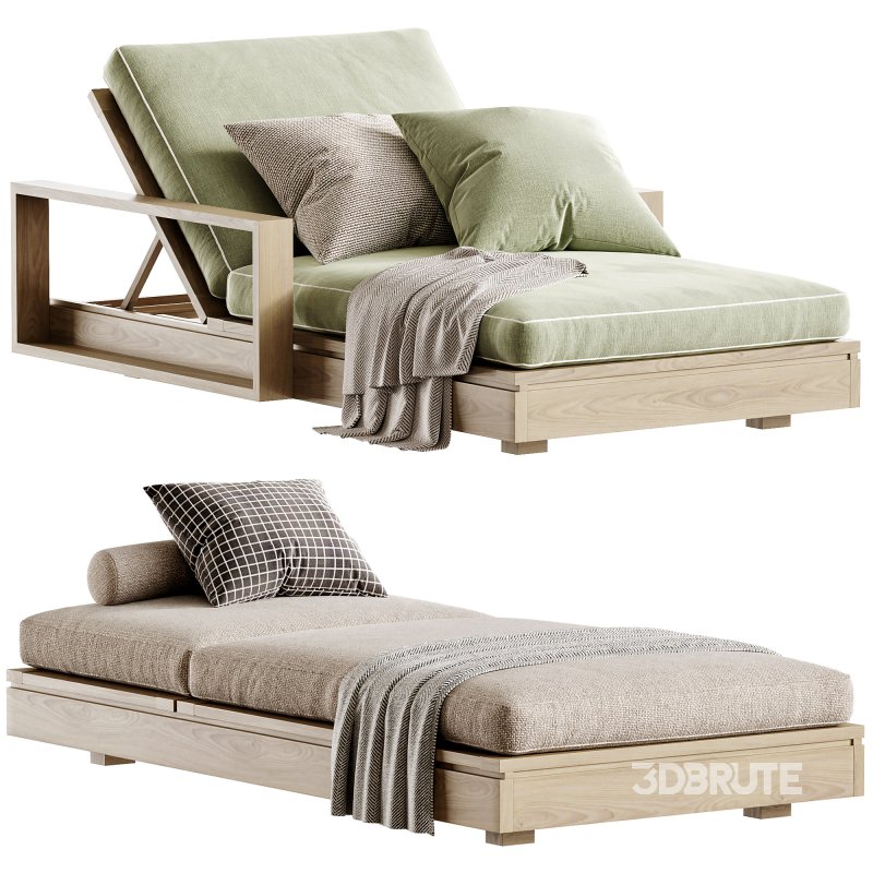 Avila Outdoor Double Sunlounger With Arms Image 3