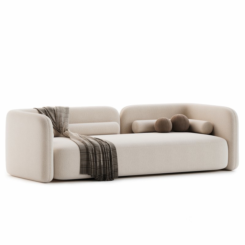 Scandinavian style velvet sofa Image 2