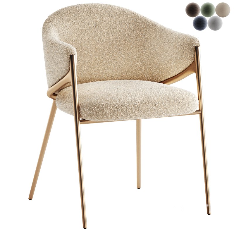 Chair Gwen Khaki Velvet Fire Retardant Image 4