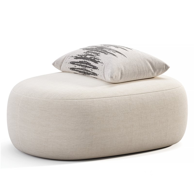 Pouf Bily Boucle Beige Image 1
