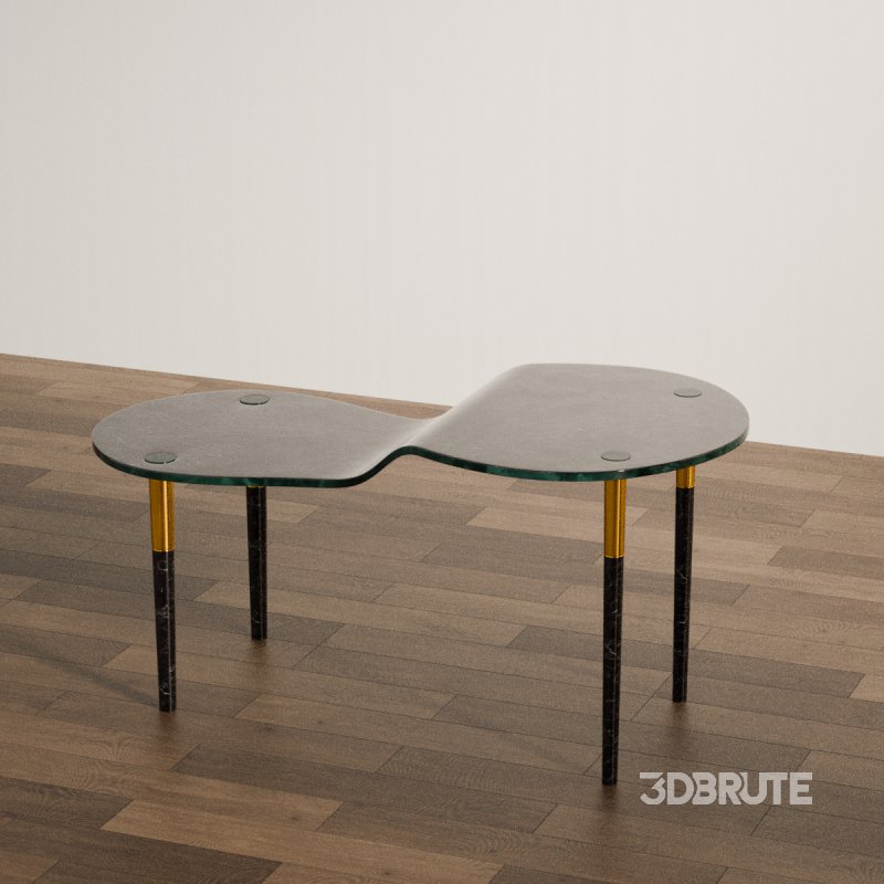 Contemporary Wavy Glass Coffee Table Image 2