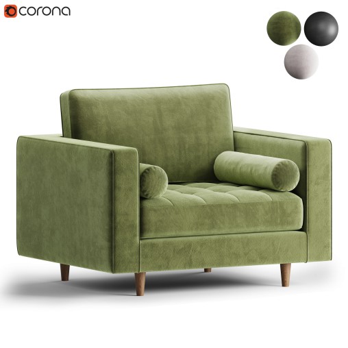Henrietta Armchair Moss Green Velvet