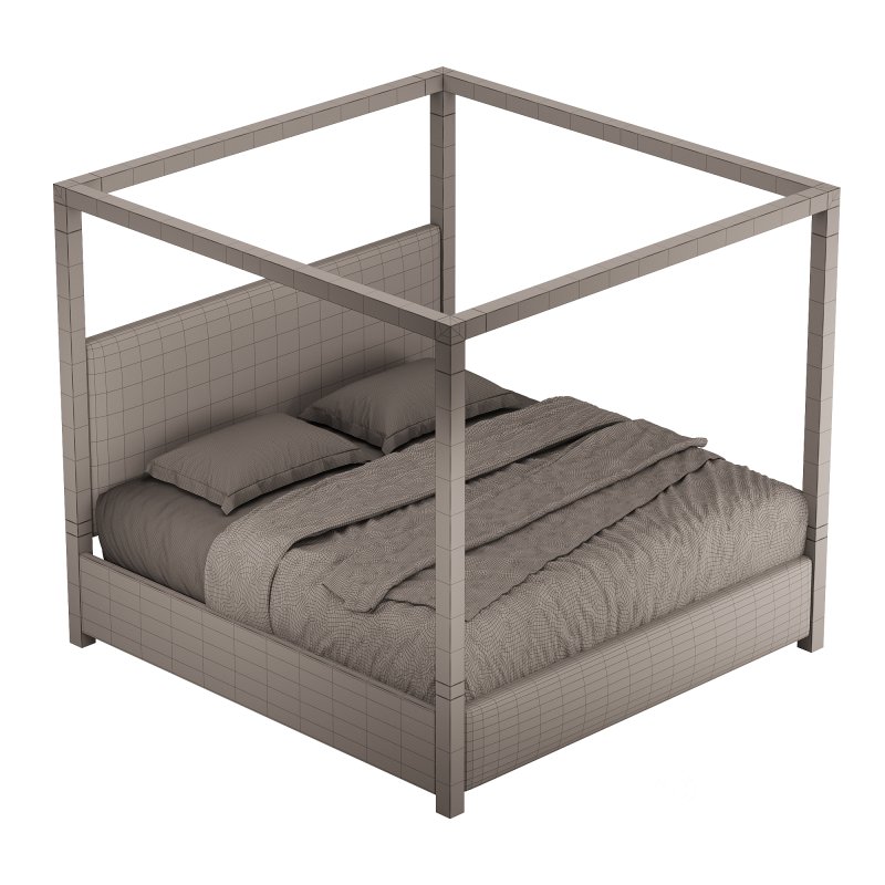 Palma Upholstered Canopy King Bed Image 4