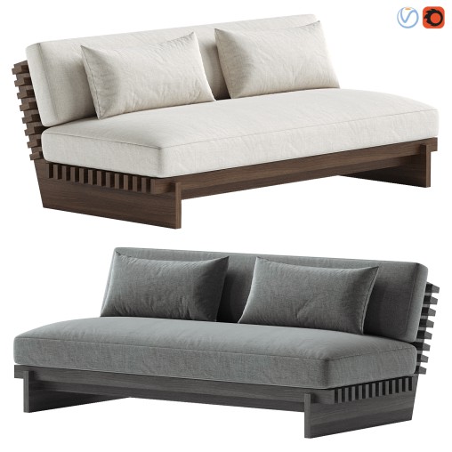 Taiko Stained Teak Outdoor Loveseat
