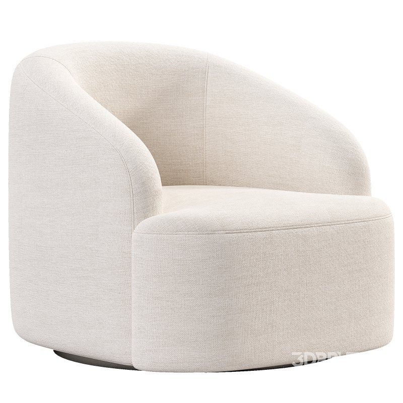 Boucle Upholstered Swivel Armchair Image 4
